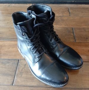 Kenneth Cole Black Leather Boots Men's SZ 11.5